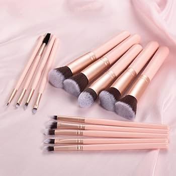 14 Pcs Makeup Brushes Set - Pink