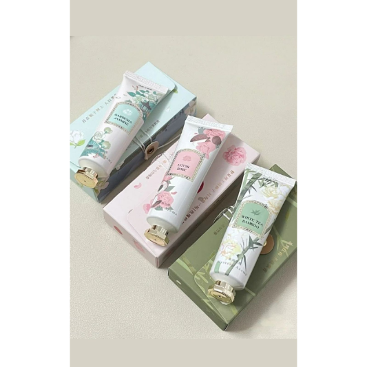 Luxury Floral Hand Cream Gift Set – Gardenia Jasmine, Litchi Rose, White Tea Bamboo (3 x 30ml)